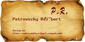 Petrovszky Róbert névjegykártya