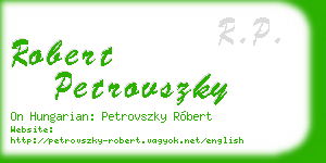 robert petrovszky business card