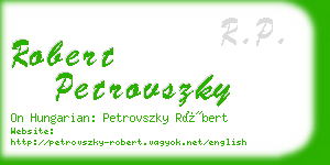 robert petrovszky business card